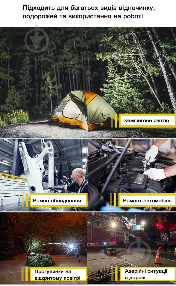 Фонарь прожекторный Quantum Worklight QM-FL2030 Worker 15W COB+LED с функцией Power Bank 400 Lm черный с красным - фото 19