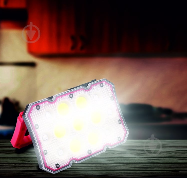 Фонарь прожекторный Quantum Worklight QM-FL2030 Worker 15W COB+LED с функцией Power Bank 400 Lm черный с красным - фото 21