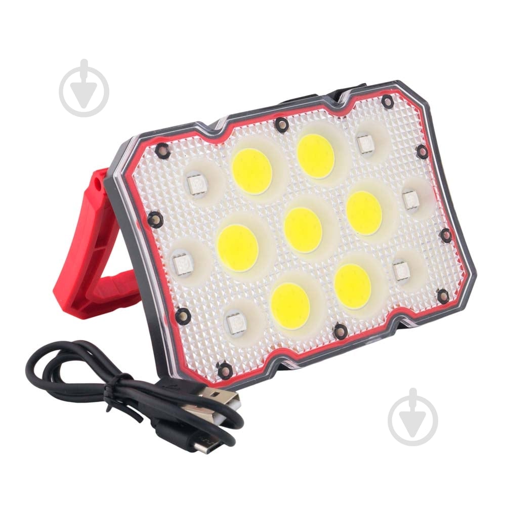 Фонарь прожекторный Quantum Worklight QM-FL2030 Worker 15W COB+LED с функцией Power Bank 400 Lm черный с красным - фото 1