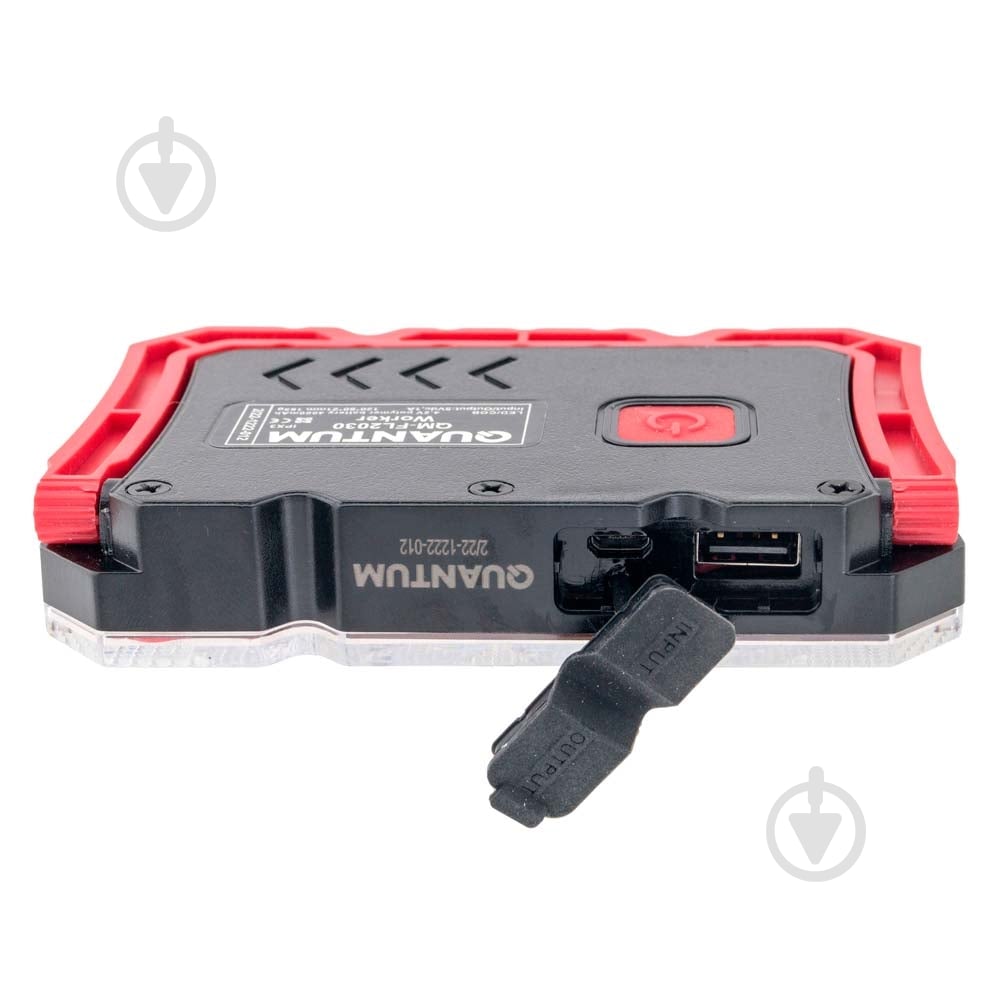 Фонарь прожекторный Quantum Worklight QM-FL2030 Worker 15W COB+LED с функцией Power Bank 400 Lm черный с красным - фото 6