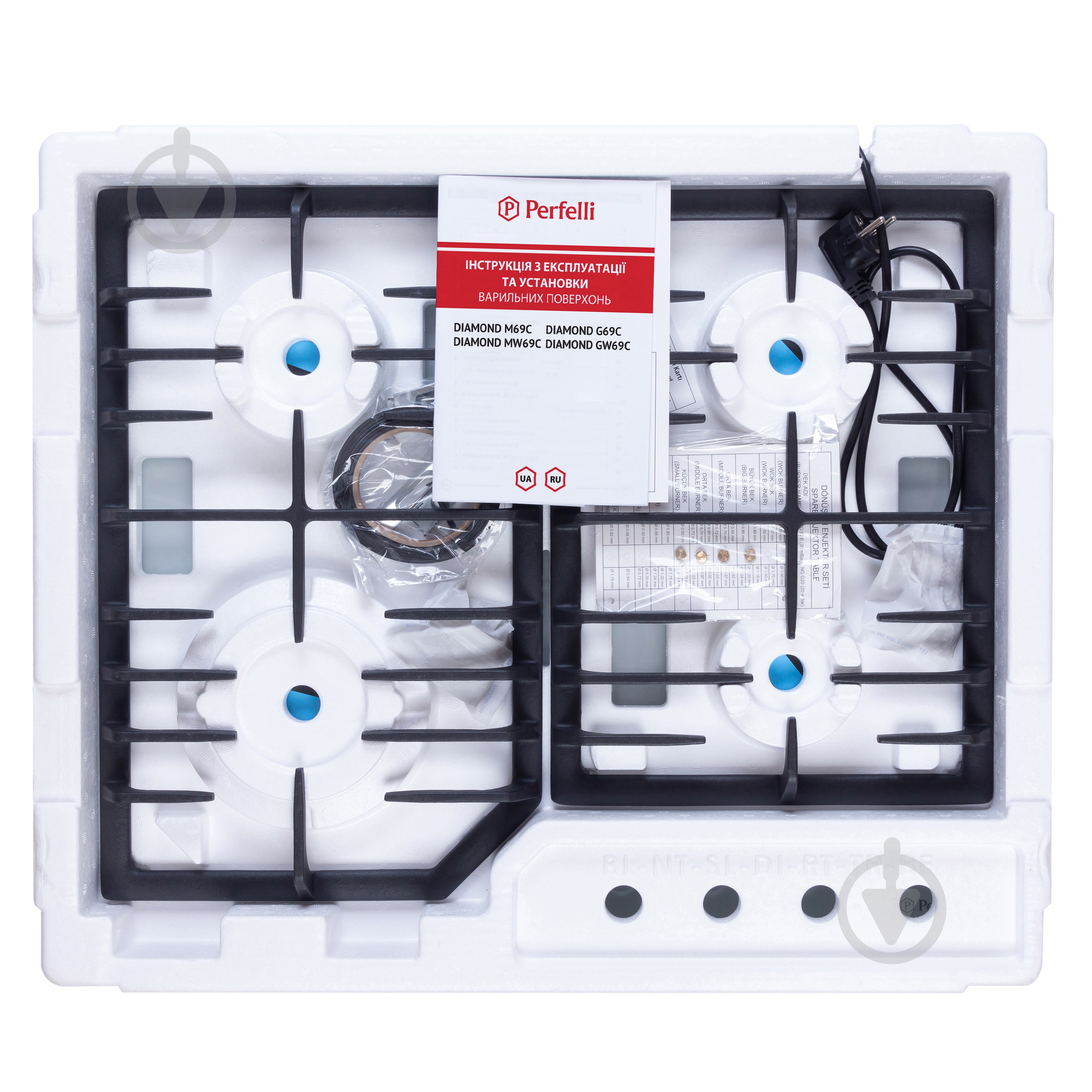 Варильна поверхня газова Perfelli DIAMOND G69C NERO на склі вбудовувана - фото 12 Варильна поверхня газова Perfelli DIAMOND G69C NERO на склі вбудовувана - фото 12