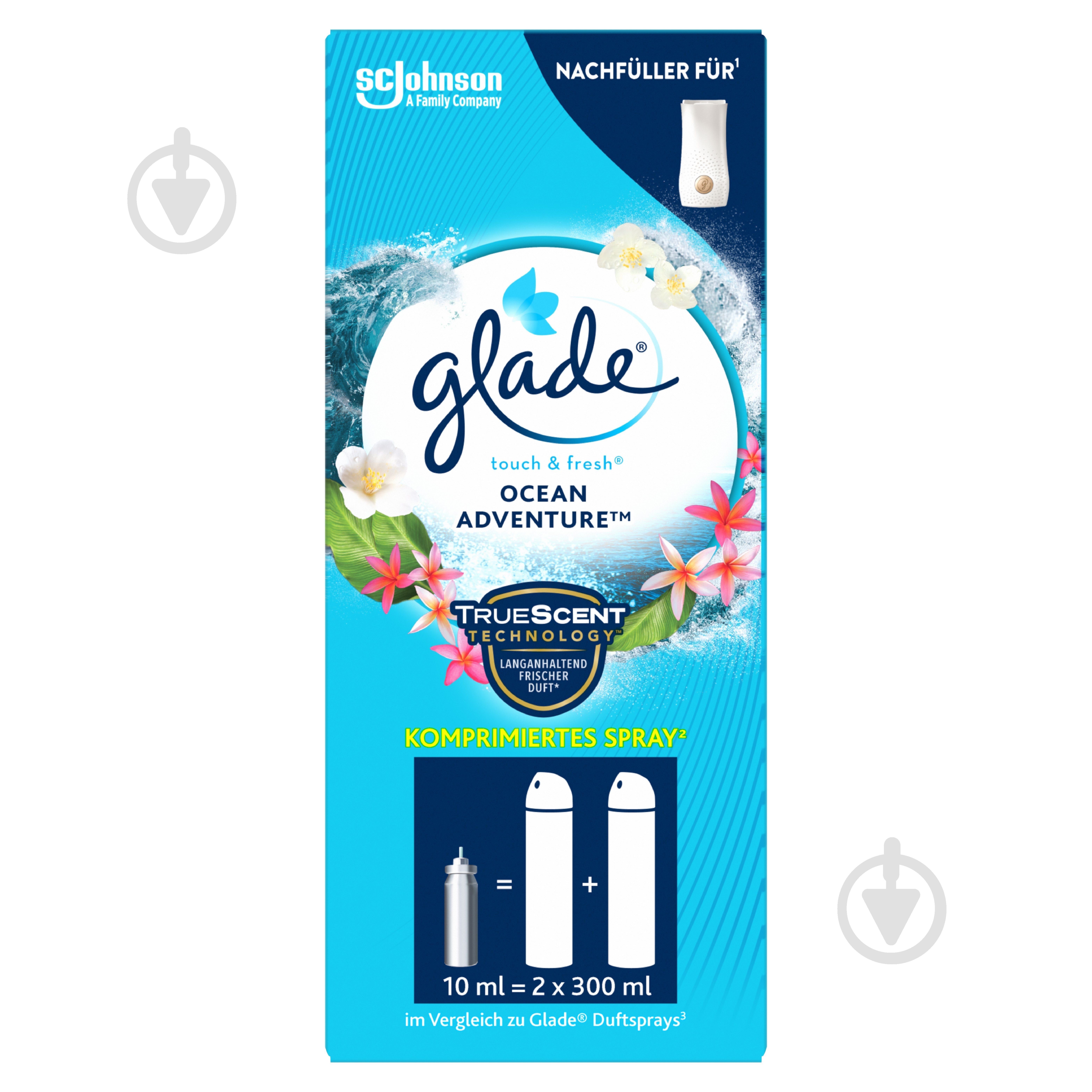 Сменный баллончик для микроспреем Glade Лазурная волна 10 мл - фото 1