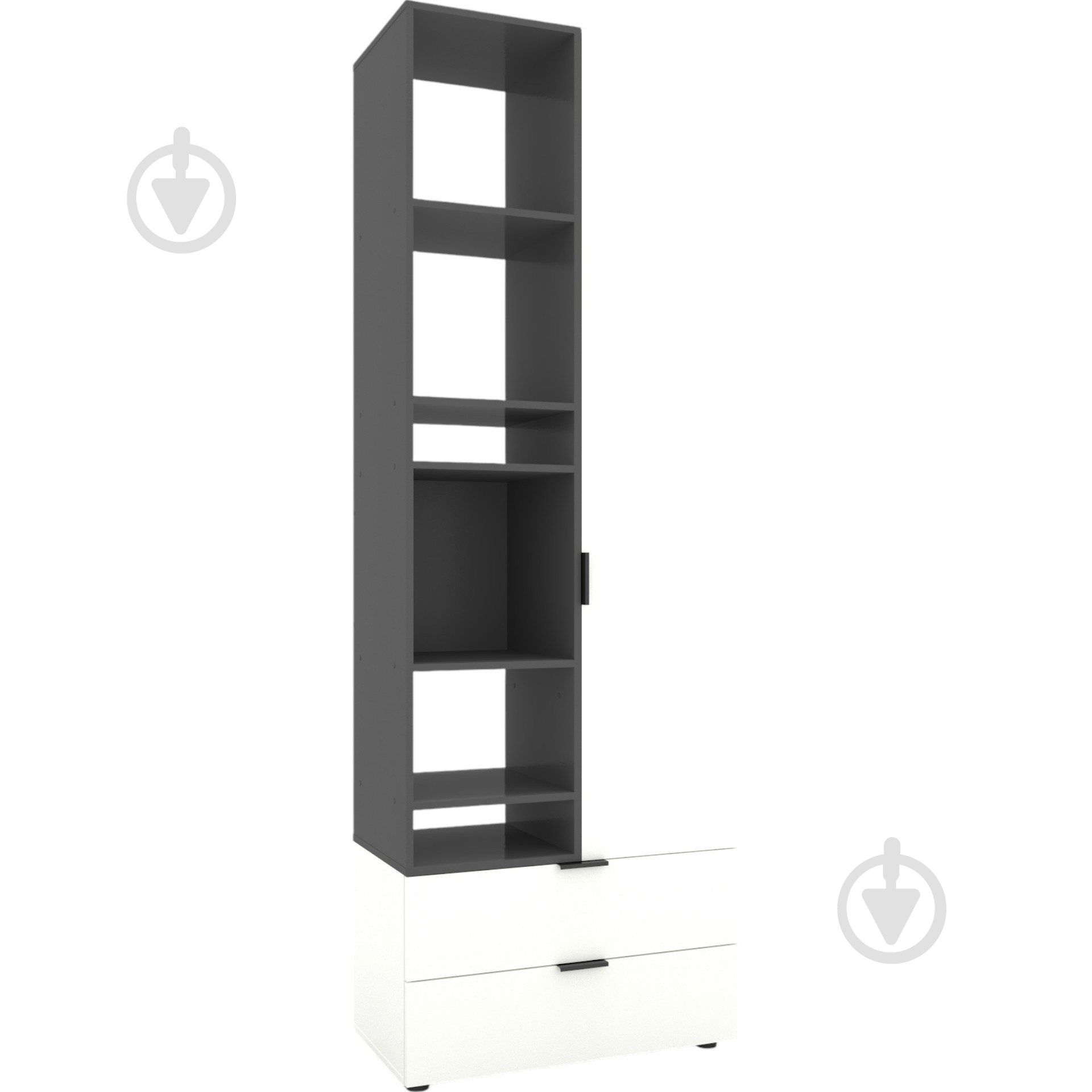 Шафа Metkas Home A001L 1д2ш ЛДСП 2300х800х420 мм білий сніг / антрацит / білий сніг - фото 1 Шафа Metkas Home A001L 1д2ш ЛДСП 2300х800х420 мм білий сніг / антрацит / білий сніг - фото 1