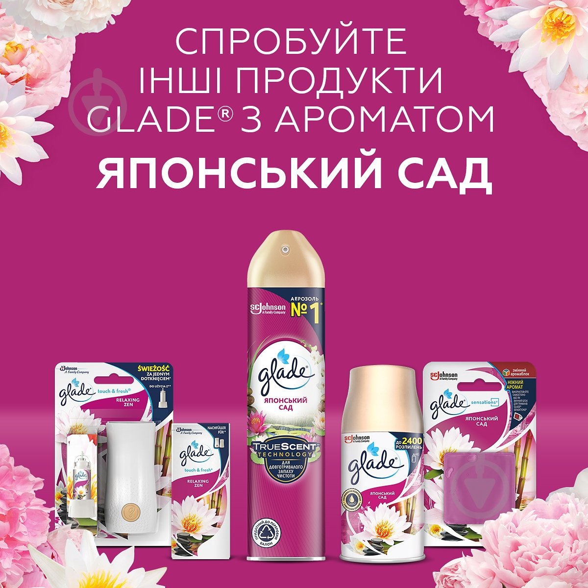 Сменный баллончик для микроспреем Glade Японский сад 10 мл - фото 3