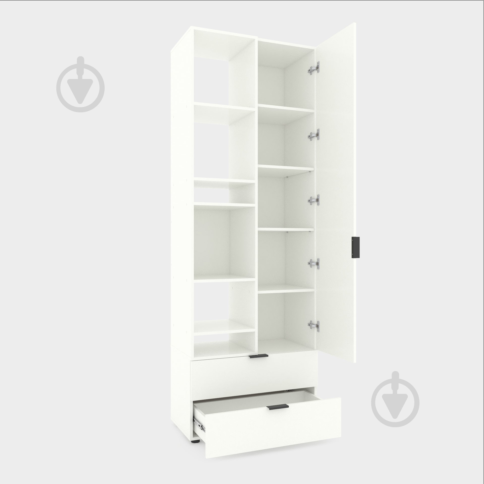 Шкаф Metkas Home A001L 1д2ш ЛДСП 2300х800х420 мм белый снег / белый снег - фото 2 Шкаф Metkas Home A001L 1д2ш ЛДСП 2300х800х420 мм белый снег / белый снег - фото 2