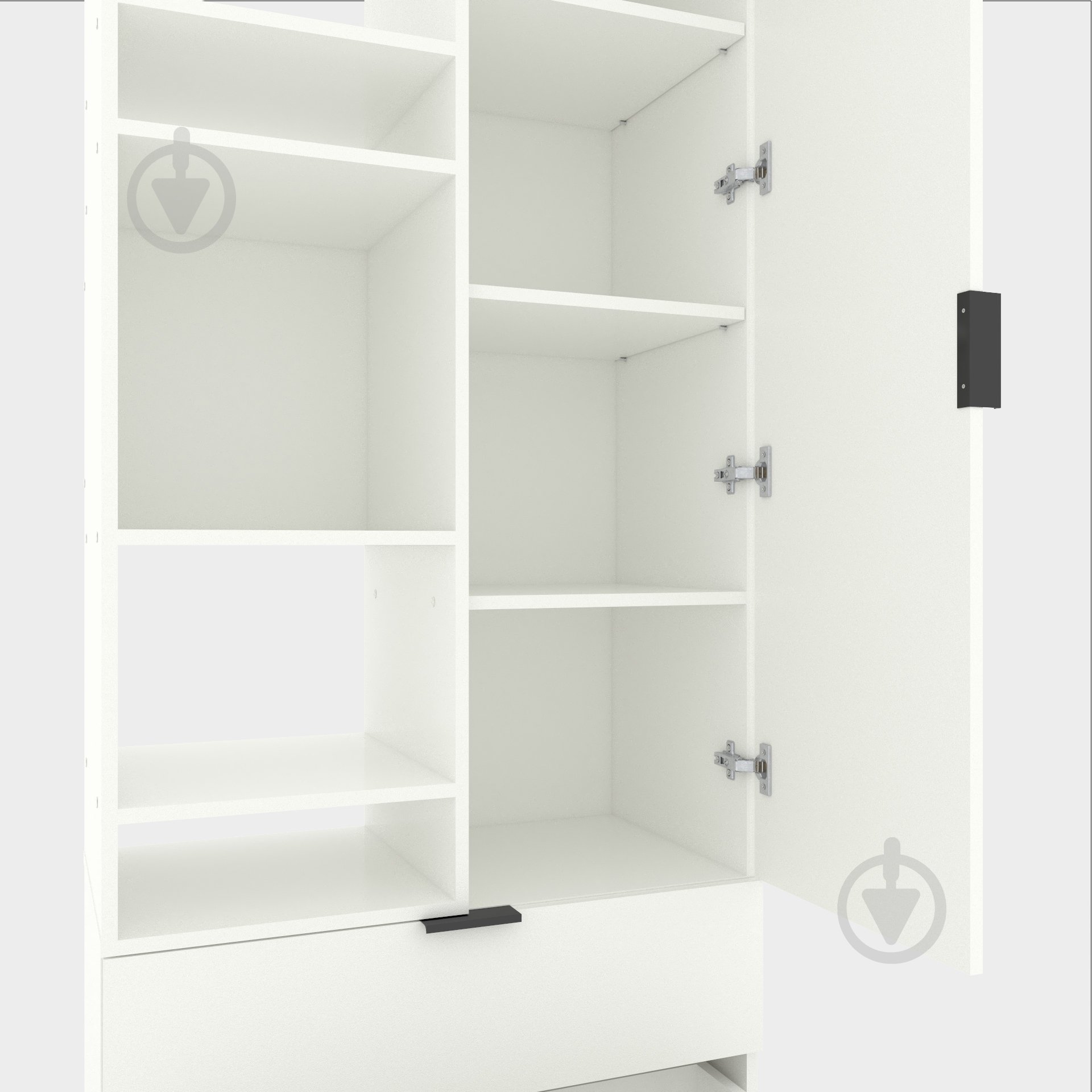 Шкаф Metkas Home A001L 1д2ш ЛДСП 2300х800х420 мм белый снег / белый снег - фото 3 Шкаф Metkas Home A001L 1д2ш ЛДСП 2300х800х420 мм белый снег / белый снег - фото 3