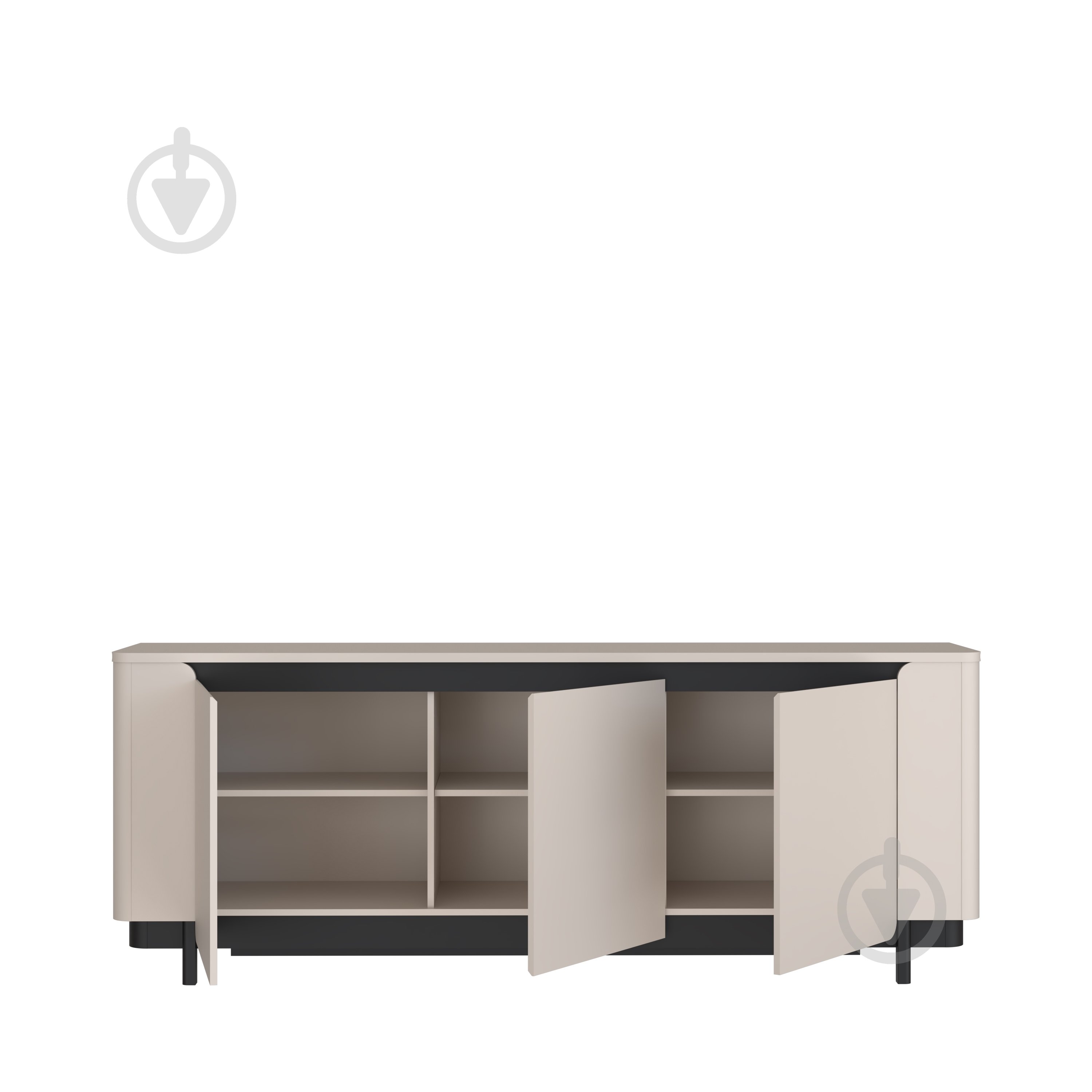 Комод Forte Meble Vodol 3d 2049x779x448 мм чорний/бежевий - фото 3 Комод Forte Meble Vodol 3d 2049x779x448 мм чорний/бежевий - фото 3