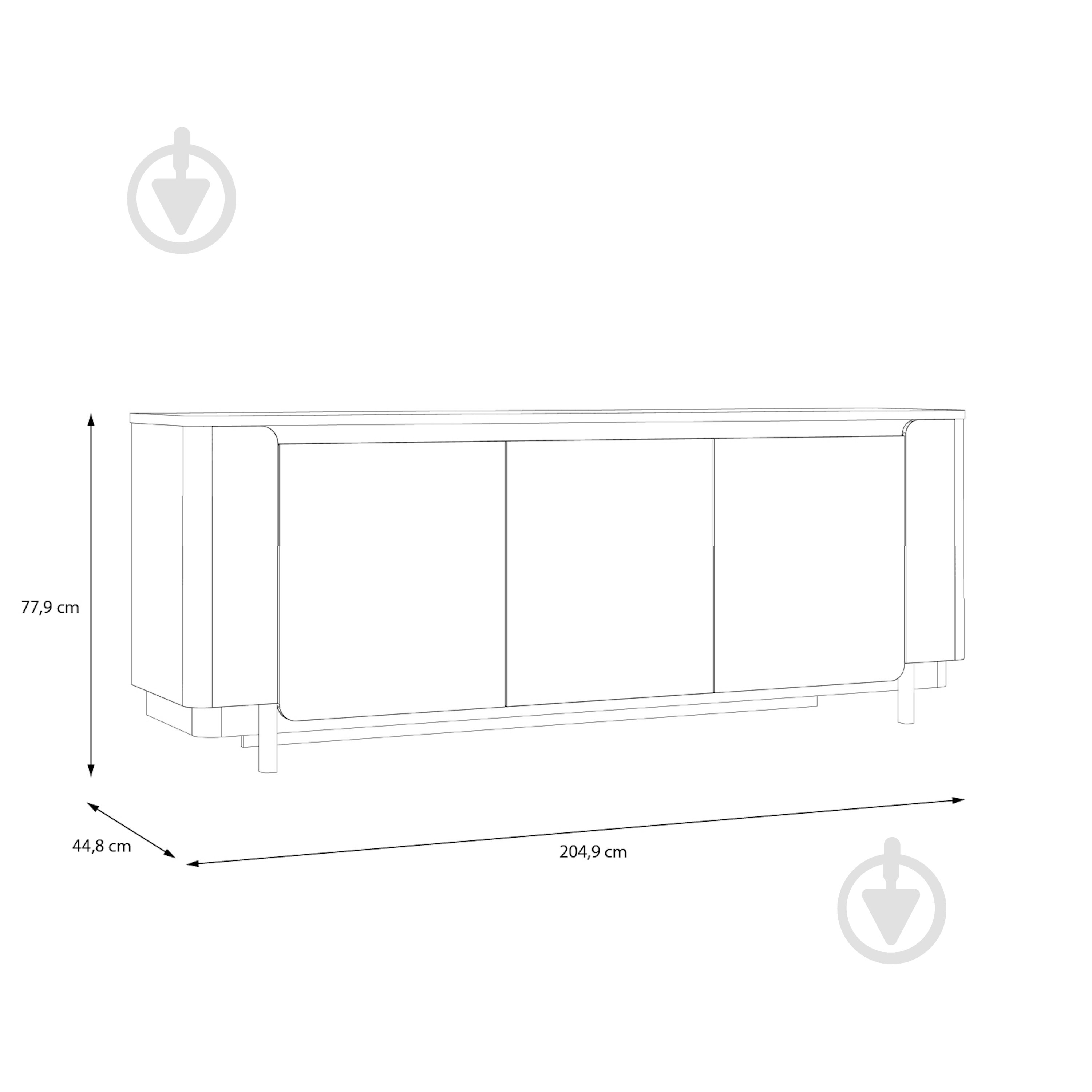 Комод Forte Meble Vodol 3d 2049x779x448 мм чорний/бежевий - фото 5 Комод Forte Meble Vodol 3d 2049x779x448 мм чорний/бежевий - фото 5