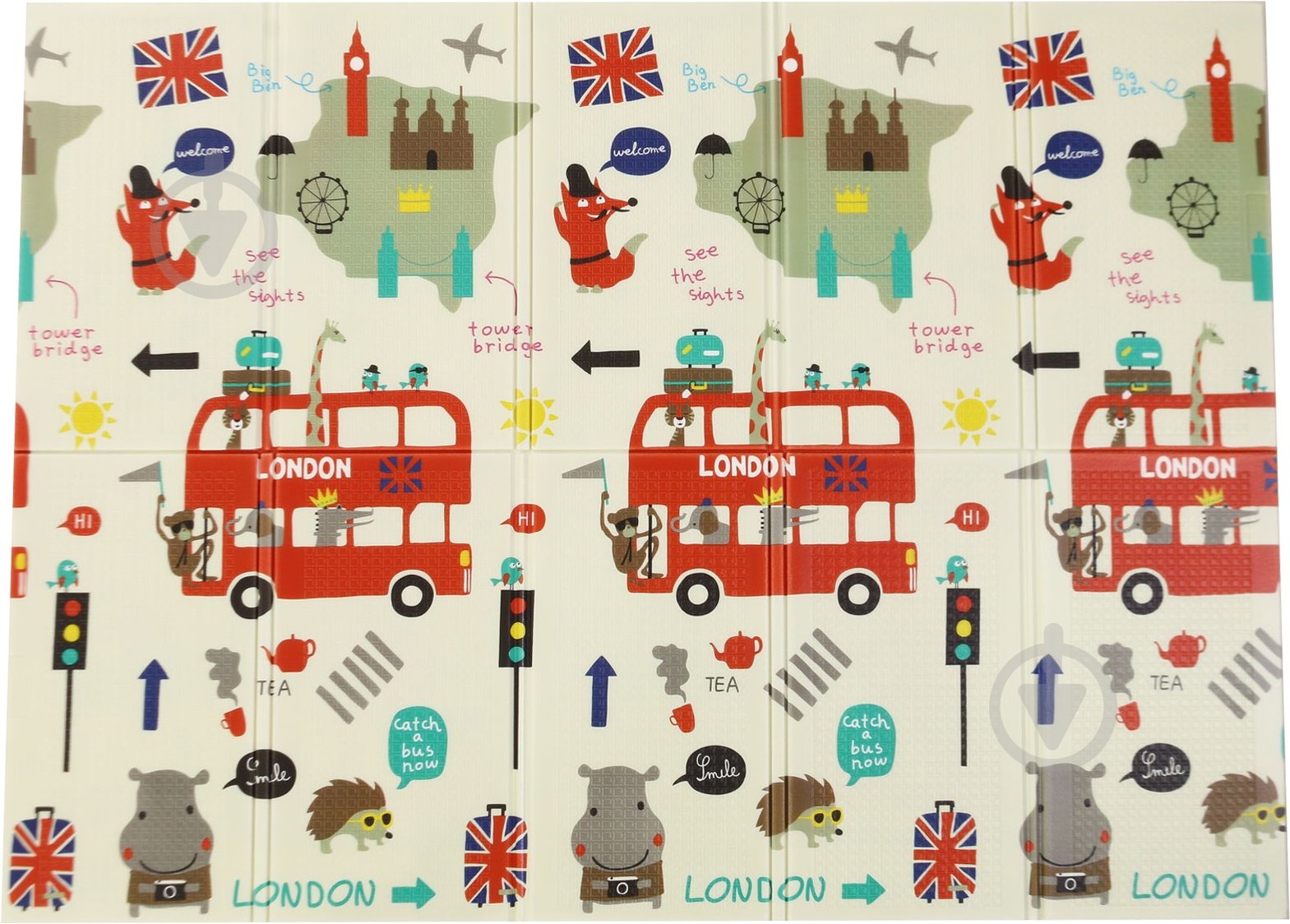 Ігровий килимок Bambinelli 150х196х0.8 см в сумці HSP1125032/1/London/Animals - фото 2 Ігровий килимок Bambinelli 150х196х0.8 см в сумці HSP1125032/1/London/Animals - фото 2