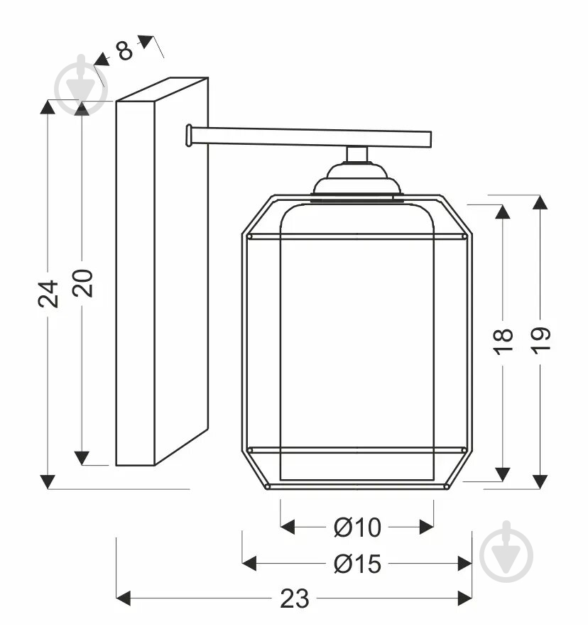 Бра Candellux Jonera 1x40 Вт E27 черный/дымчатый 21-10186 - фото 4
