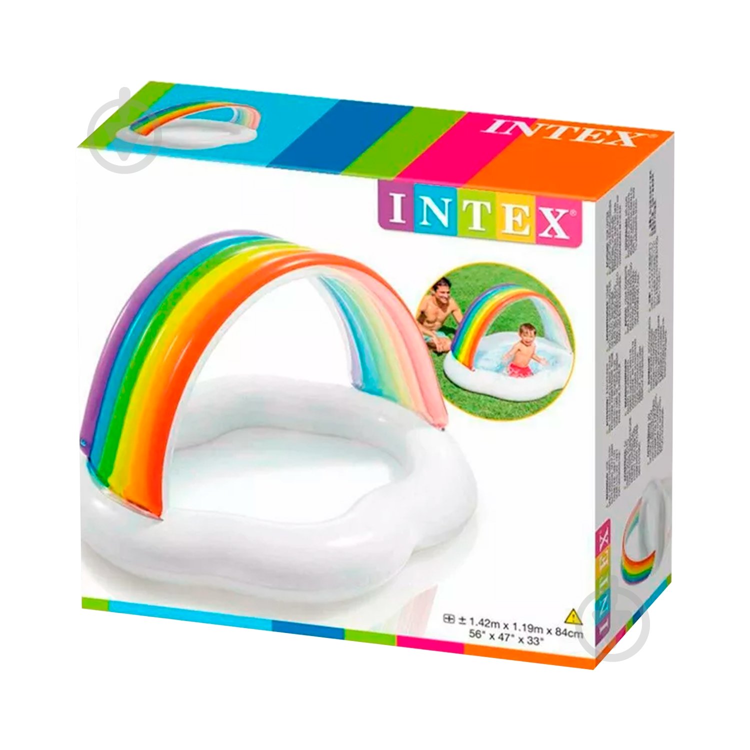 Бассейн надувной Intex Радуга (57141) - фото 3