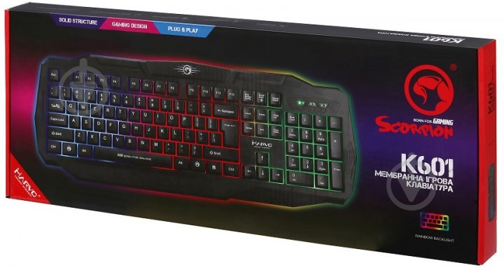 Клавиатура Marvo black (K601 Multi-LED USB) - фото 6 Клавиатура Marvo black (K601 Multi-LED USB) - фото 6