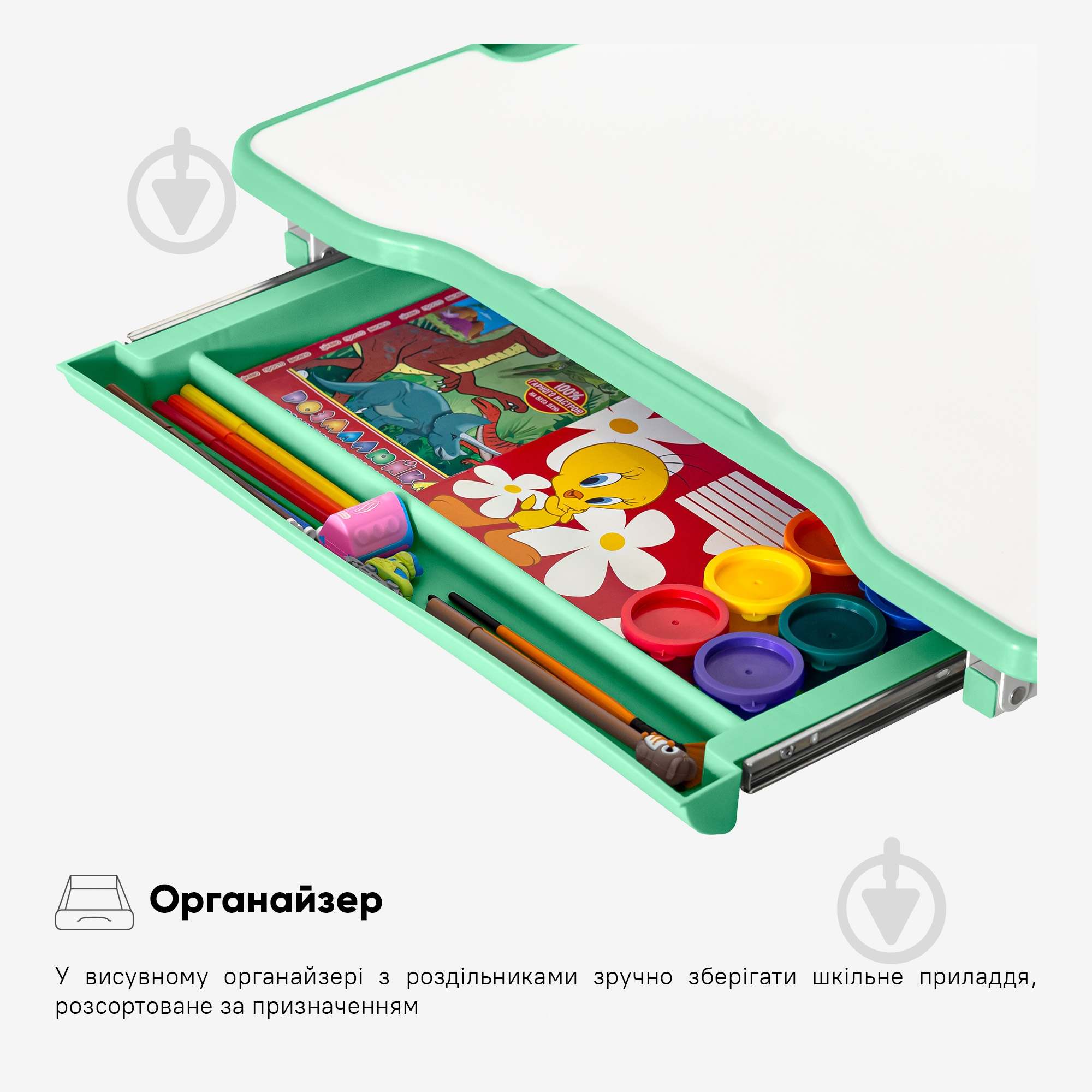 Комплект парта и стул Evo-kids Evo-06 Plus Green - фото 6