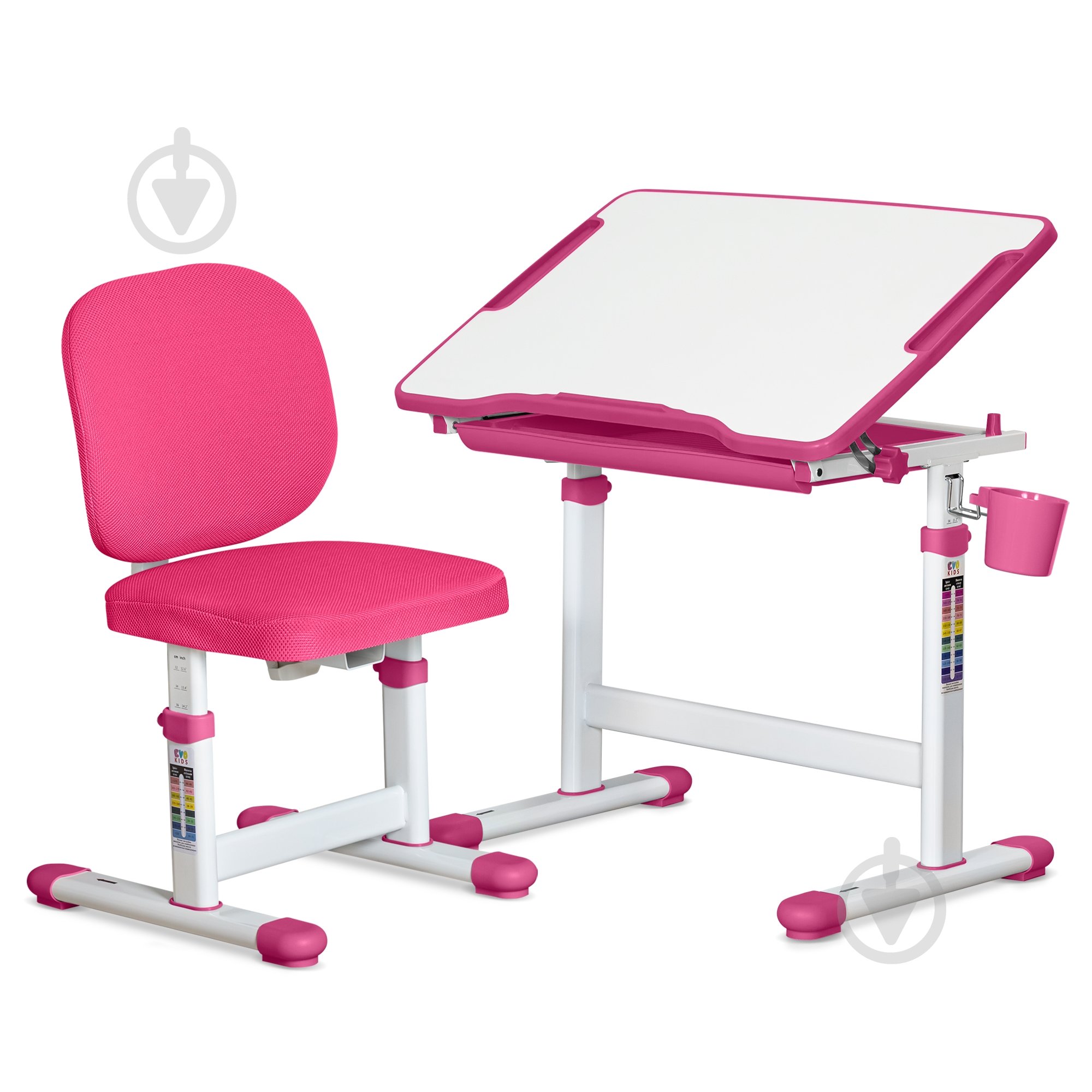 Комплект парта і стілець Evo-kids Evo-06 Plus Pink - фото 1 Комплект парта і стілець Evo-kids Evo-06 Plus Pink - фото 1