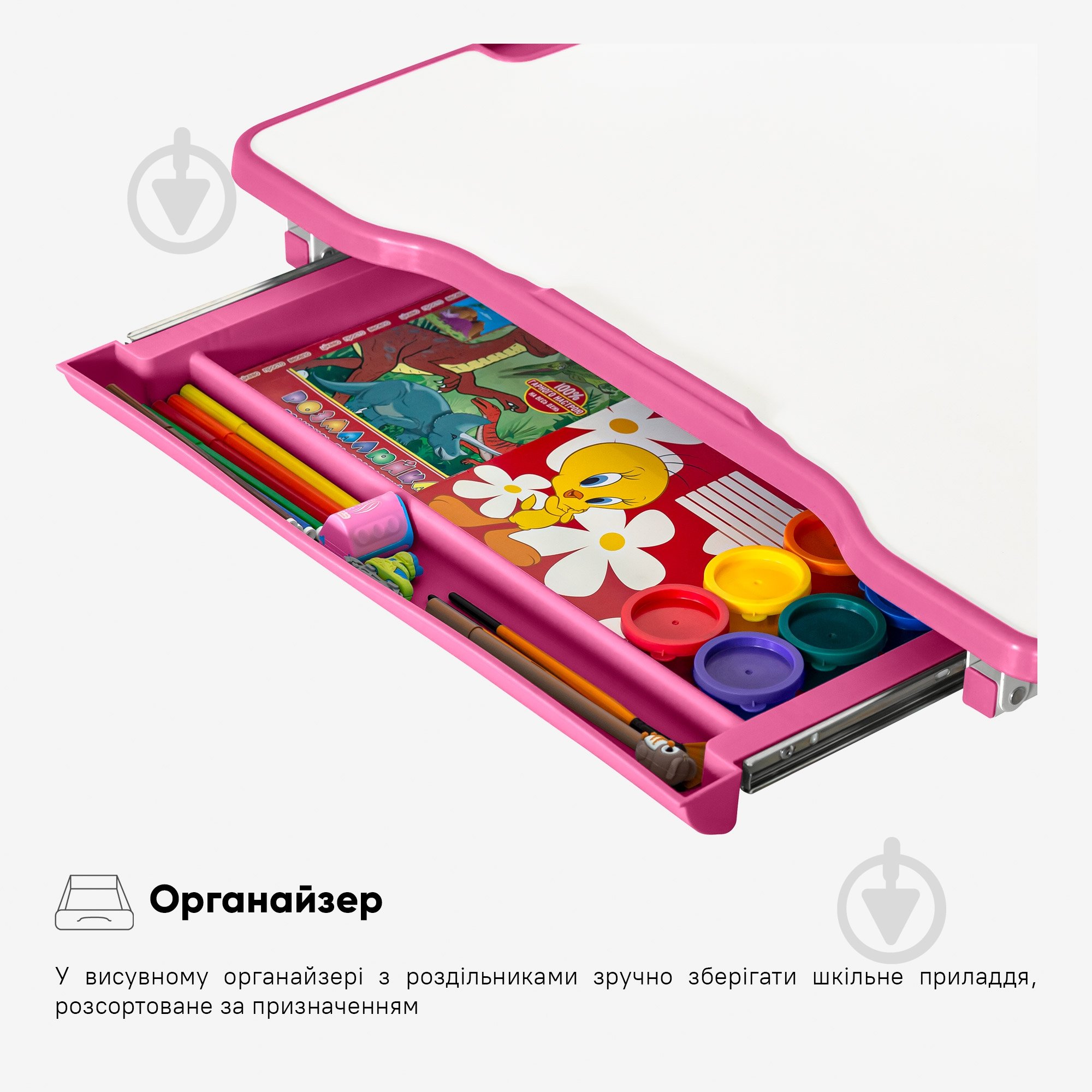 Комплект парта і стілець Evo-kids Evo-06 Plus Pink - фото 8 Комплект парта і стілець Evo-kids Evo-06 Plus Pink - фото 8