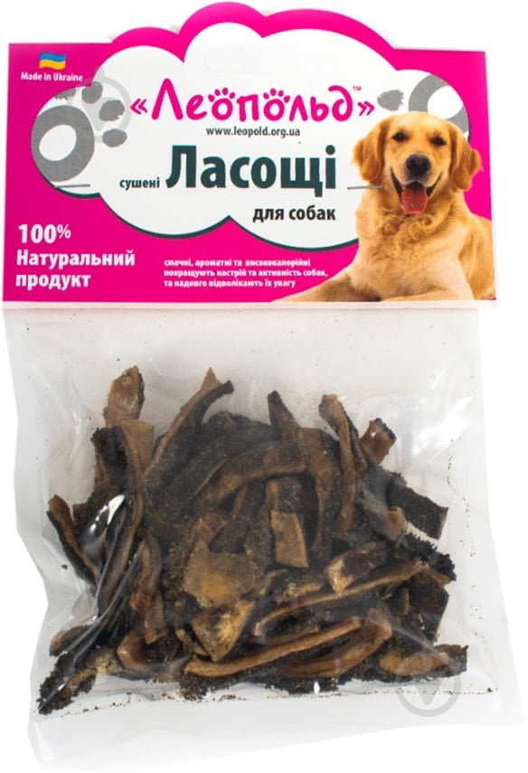 Лакомство Леопольд рубец сушеный 100 г - фото 1 Лакомство Леопольд рубец сушеный 100 г - фото 1