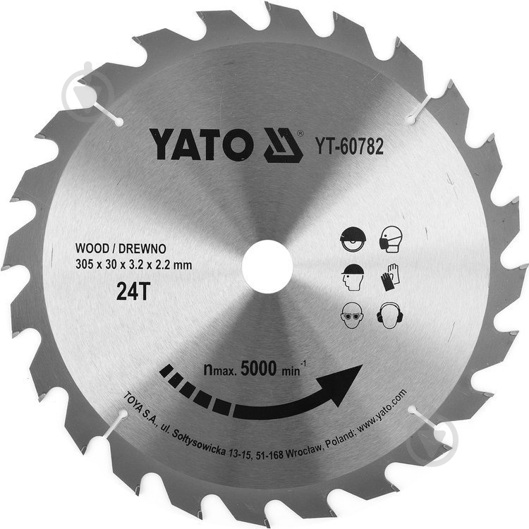 ᐉ Пиляльний диск YATO 305x30x3,2 Z24 YT-60782 • Краща ціна в