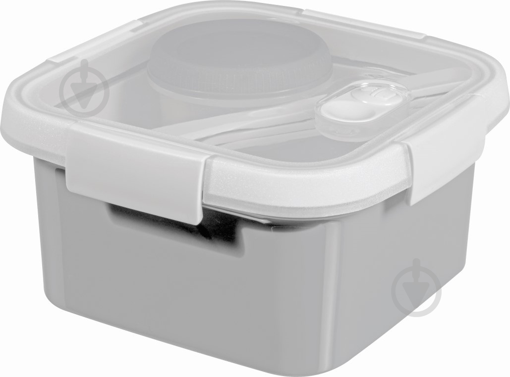 Контейнер для харчових продуктів зі столовими приборами Curver To Go Lunch Kit 1,1 л сірий - фото 1