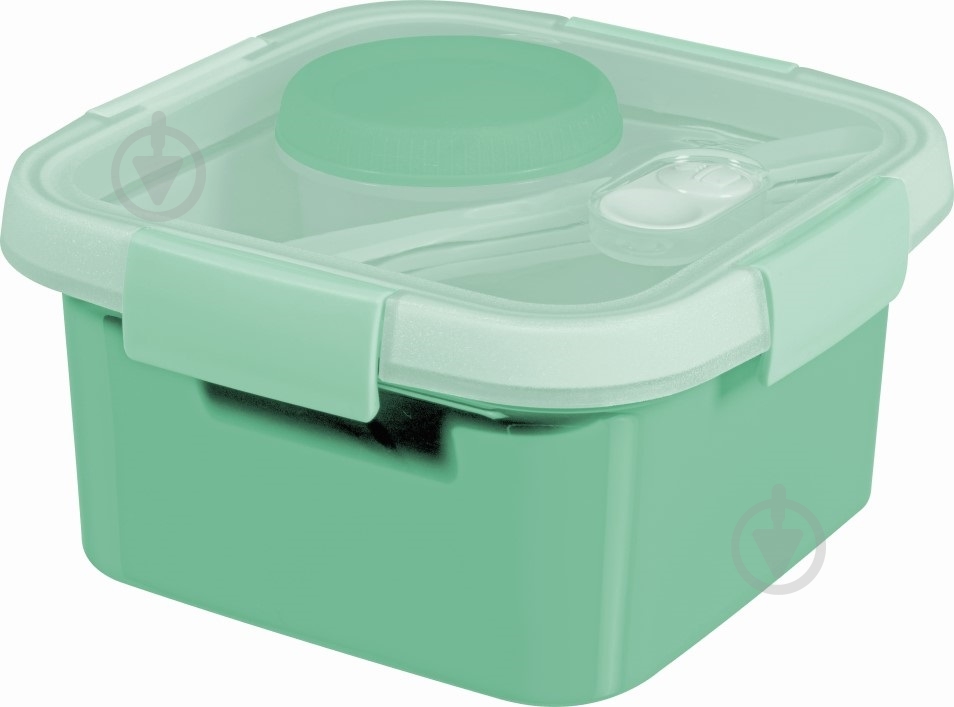 Контейнер для харчових продуктів зі столовими приборами Curver To Go Lunch Kit 1,1 л м'ятний - фото 1