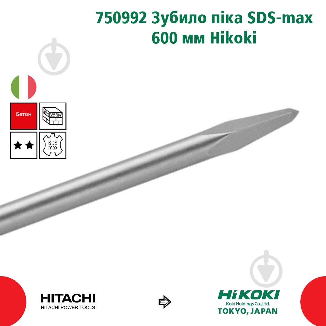 Піка Hitachi SDS-max 600 мм 750992 - фото 3
