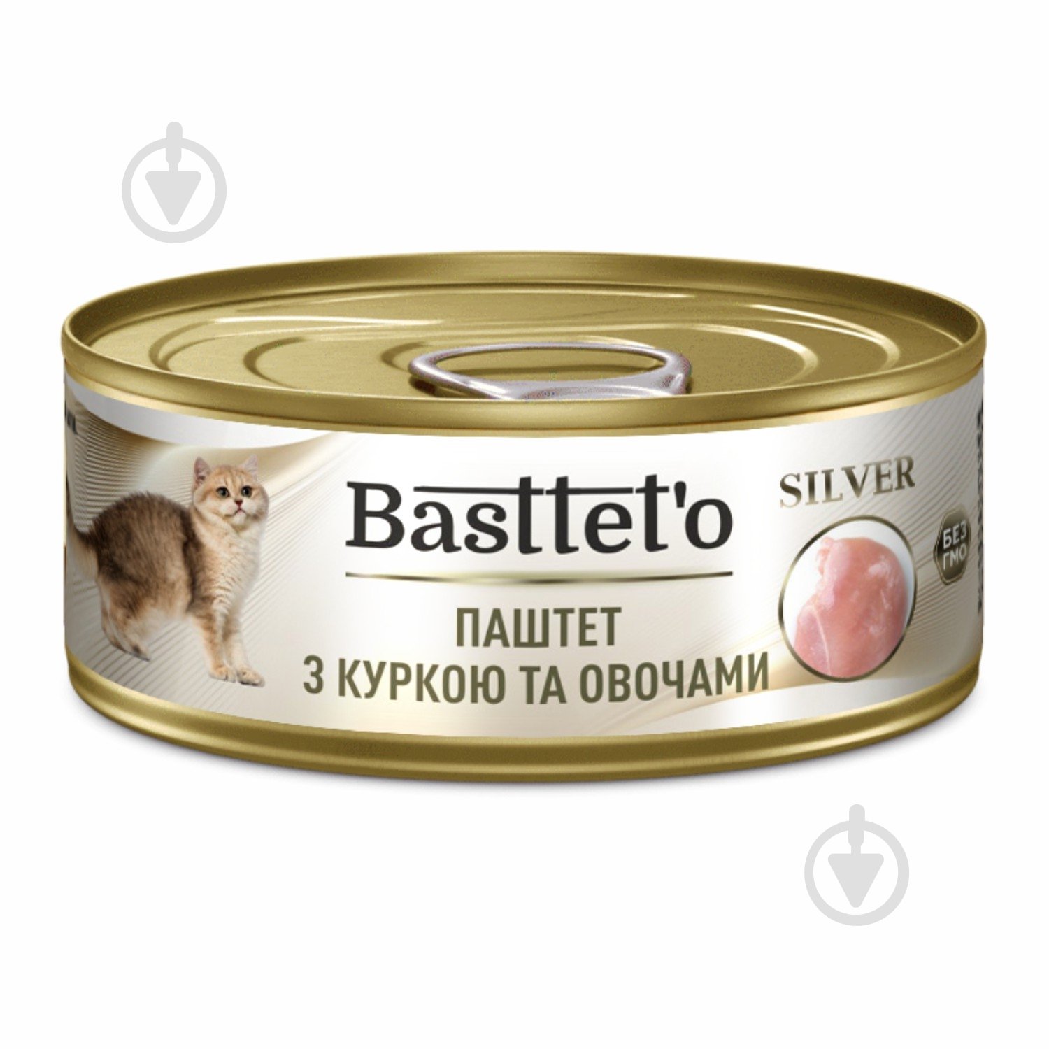Паштет консервований для котів Basttet`o Silver з куркою та овочами 85 г - фото 1