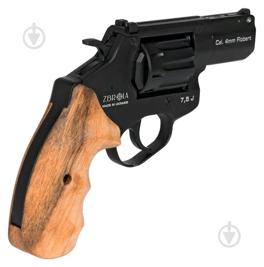 Револьвер Zbroia Флобера PROFI-2.5" (чорний / дерево) - фото 3 Револьвер Zbroia Флобера PROFI-2.5" (чорний / дерево) - фото 3