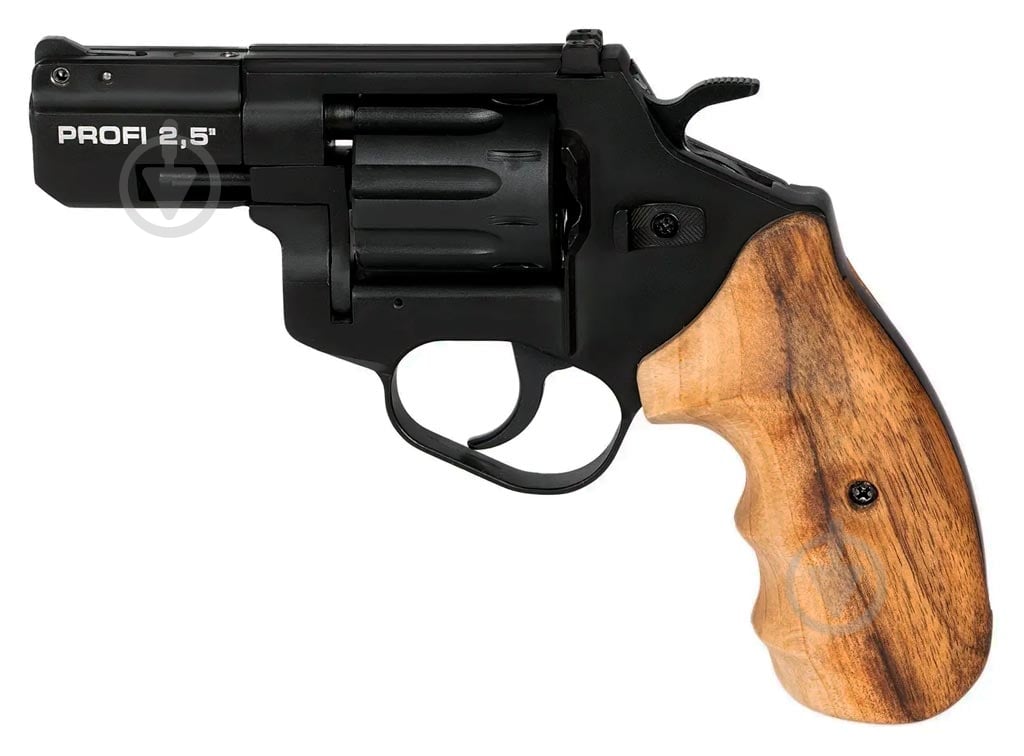 Револьвер Zbroia Флобера PROFI-2.5" (чорний / дерево) - фото 1 Револьвер Zbroia Флобера PROFI-2.5" (чорний / дерево) - фото 1