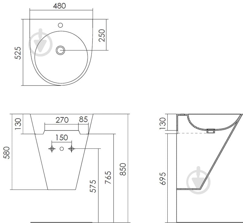 Умывальник Imprese Labe i11501 - фото 3