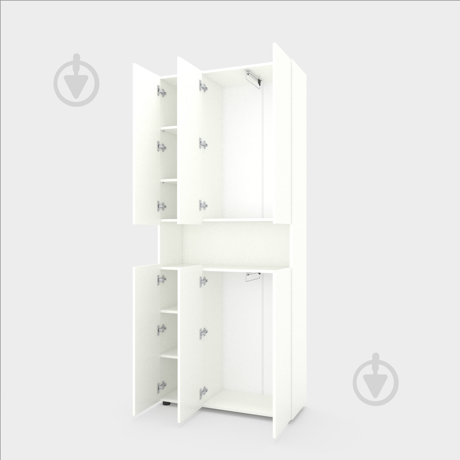Шафа Metkas Home MB001 6д ЛДСП 2130х900х350 мм білий сніг / білий сніг - фото 2