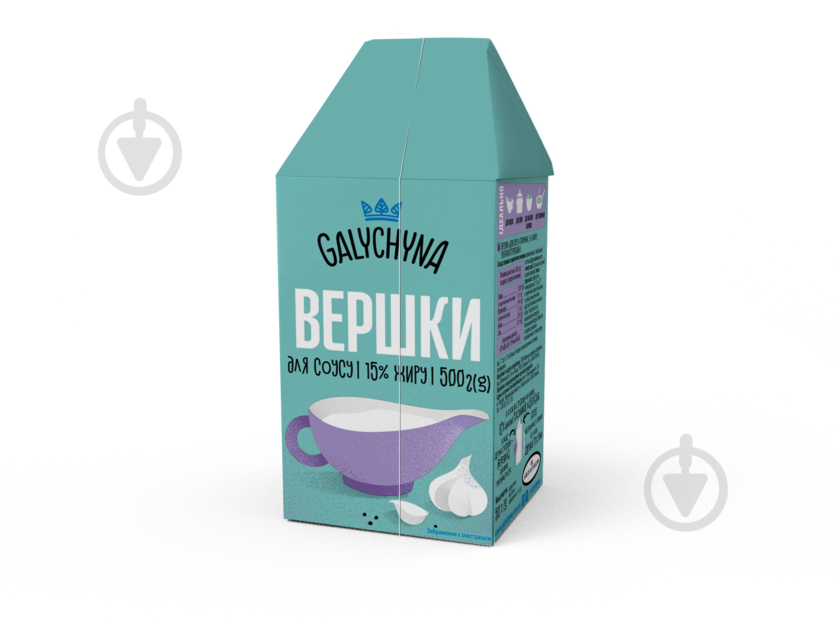 Вершки Галичина Для соусу 15% жиру 500 г - фото 1