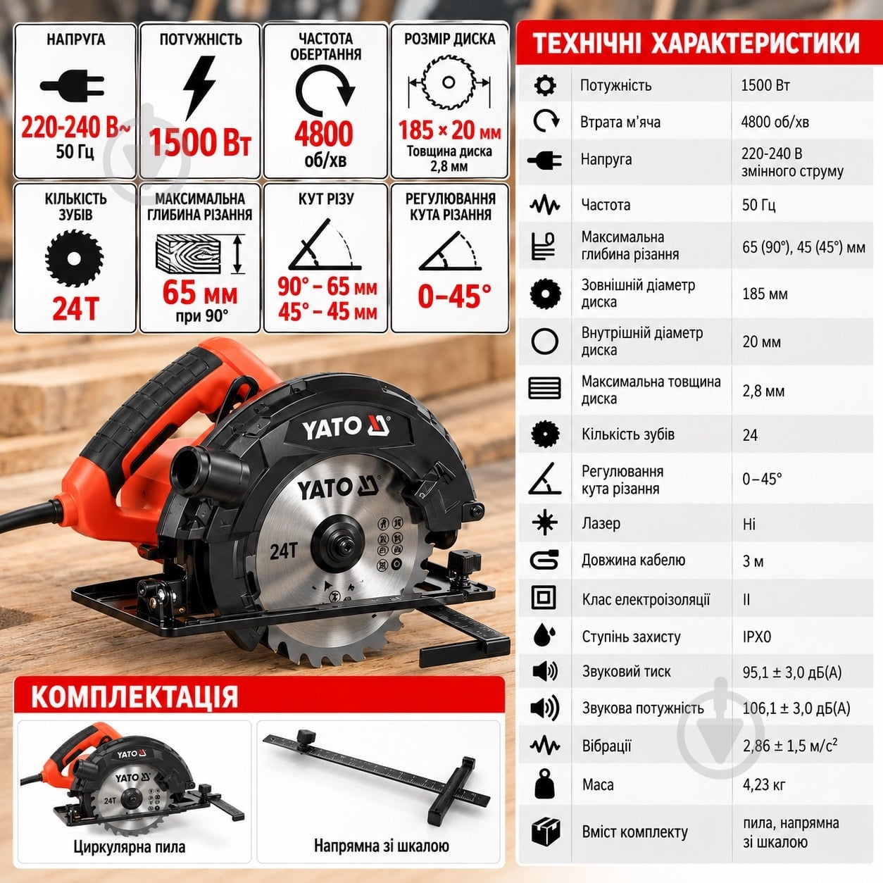 Пила дисковая YATO YT-82152 - фото 5