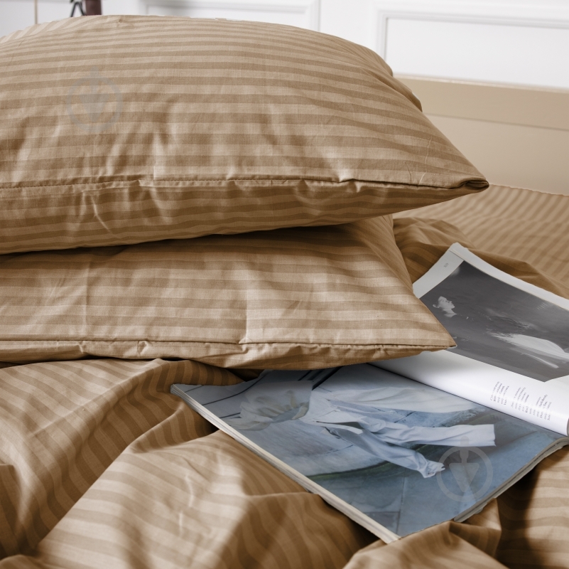 Наволочка бязь 17-0610 Stripe Light Brown 40x60 см коричневый MirSon - фото 1