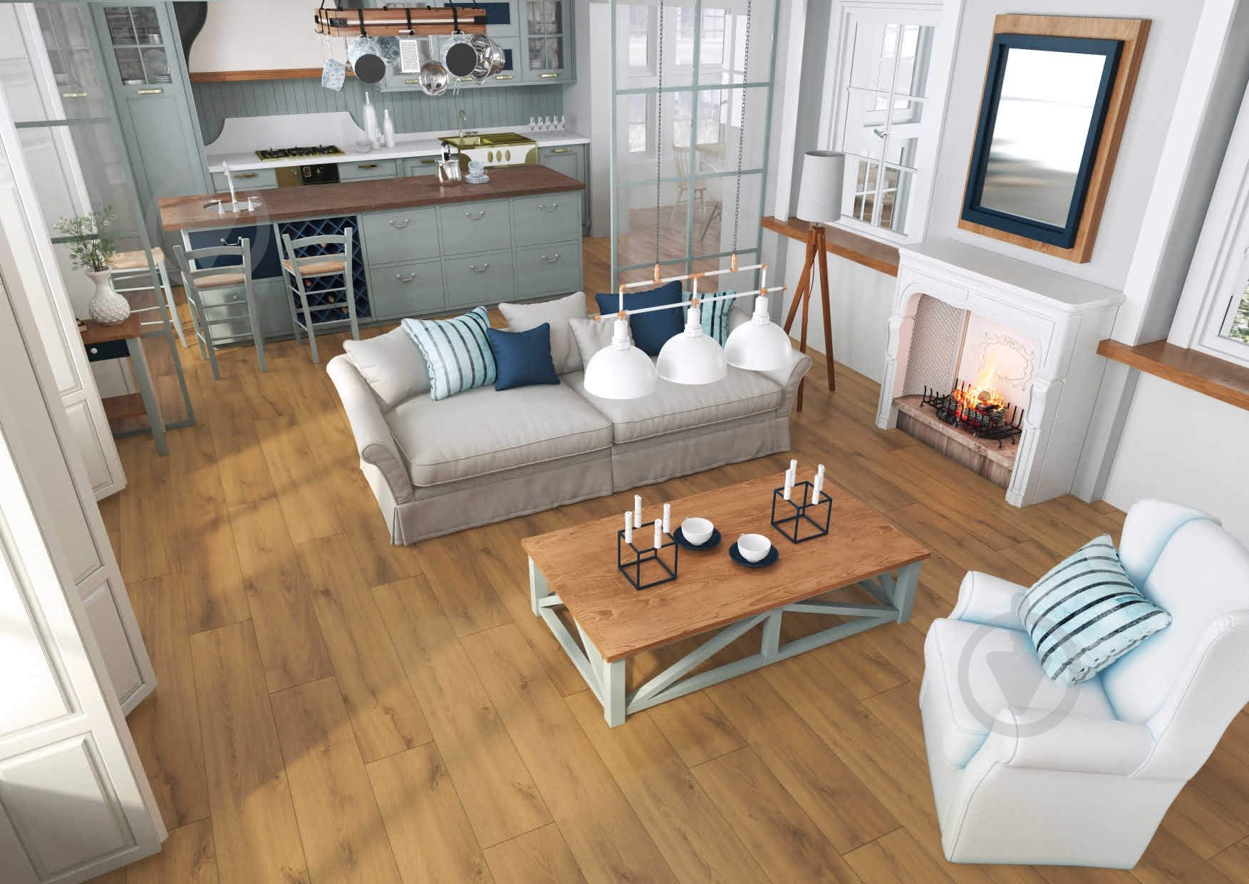 Ламинат King Floor Premium Line V4 KF225 дуб кембридж 32/АС4 8 мм (D4918) - фото 6