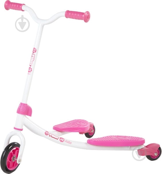 Самокат Yvolution детский Fliker J2 белый с розовым 100047 - фото 1