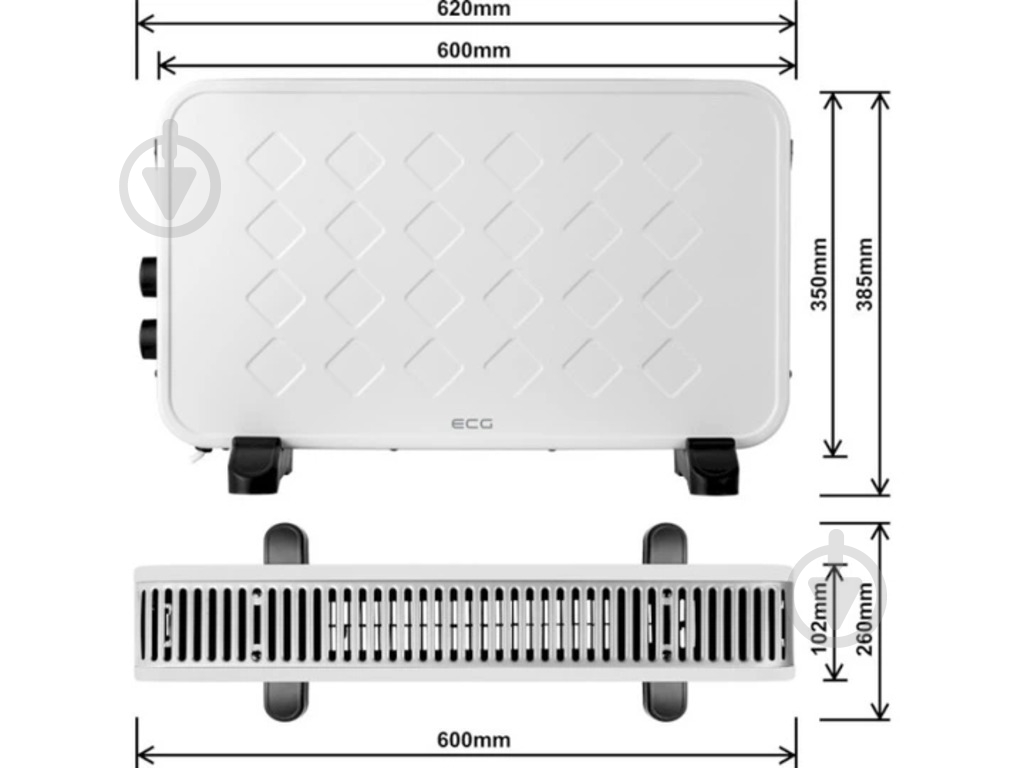 Конвектор электрический ECG TK 2070 White - фото 2
