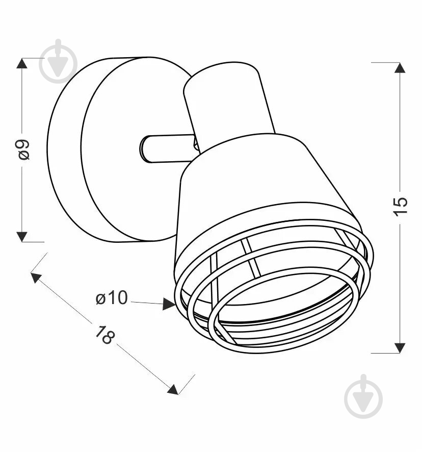 Бра Candellux Neria 1x40 Вт E14 черный/медь 91-81384 - фото 2