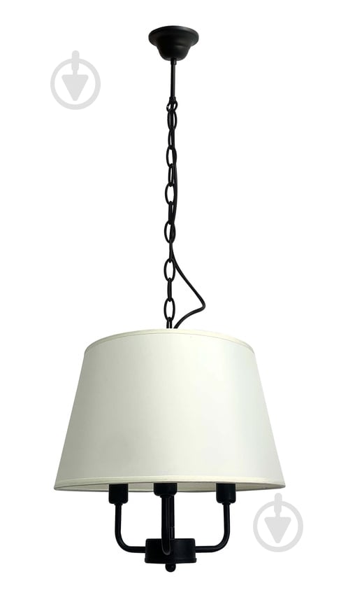 Люстра подвесная Candellux Pasteri 3x40 Вт E14 черный/бежевый 31-01351 - фото 1