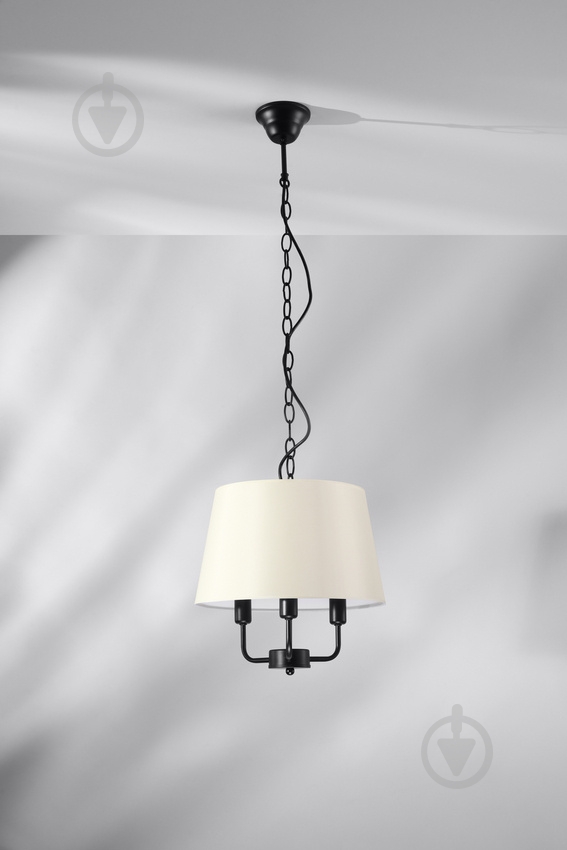 Люстра подвесная Candellux Pasteri 3x40 Вт E14 черный/бежевый 31-01351 - фото 3