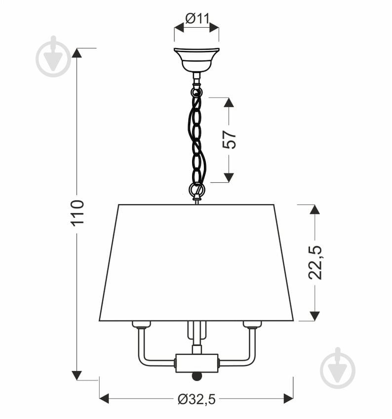 Люстра подвесная Candellux Pasteri 3x40 Вт E14 черный/бежевый 31-01351 - фото 4