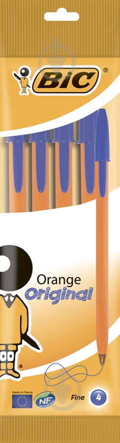 Набір ручок кулькових BIC Orange 4 шт. сині - фото 1
