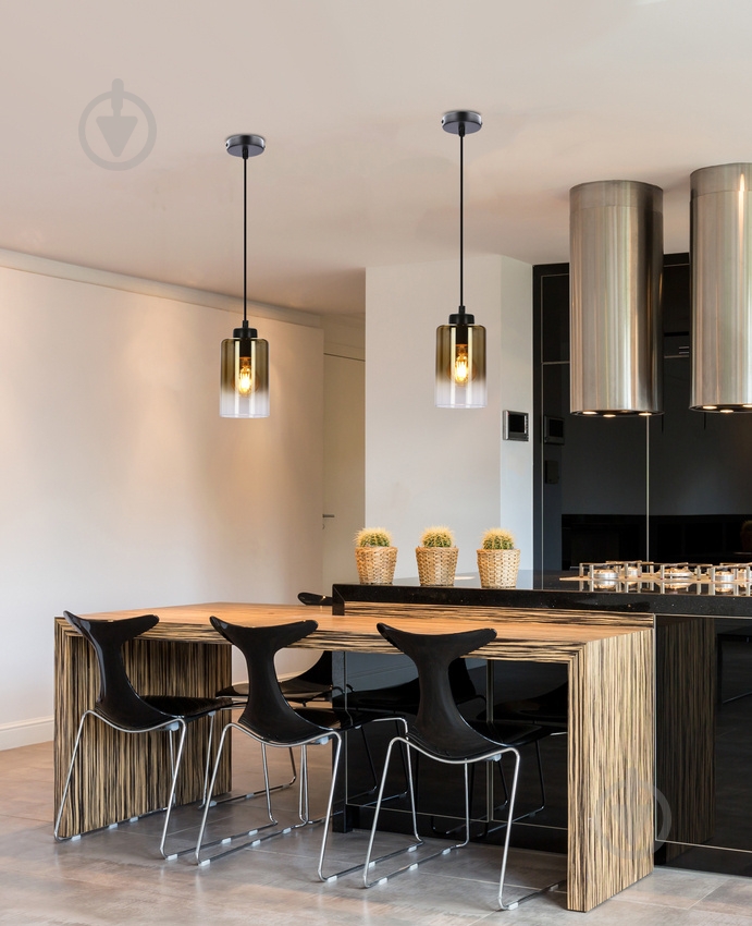 Люстра подвесная Candellux Aspra 1x60 Вт Е27 черный/янтарный 31-16256 - фото 5