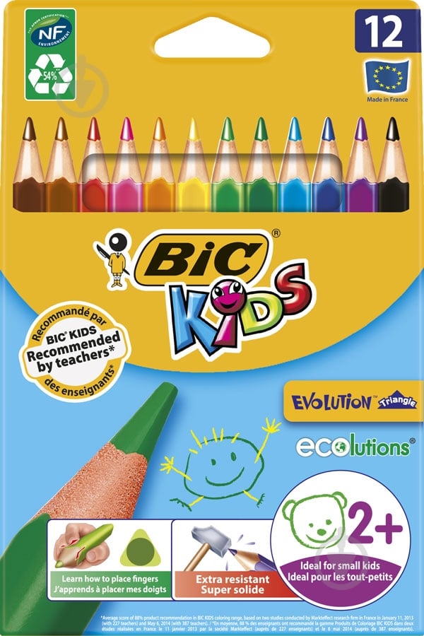Олівці кольорові Evolution Трикутні BIC - фото 1