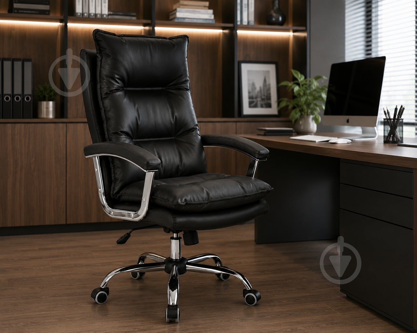 Кресло офисное Примтекс Плюс Flex Chrome MF D-5 PK черный - фото 6