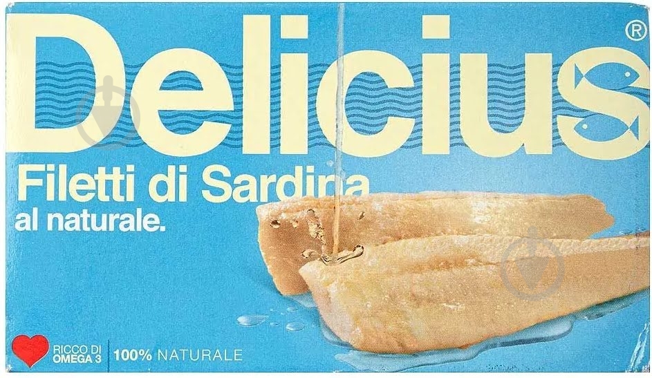 Консерва Delicius "Сардина филе в собственном соку" 120 г - фото 1