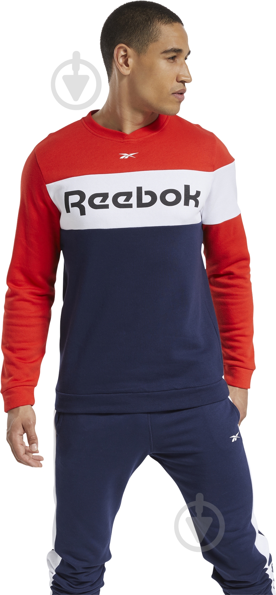 Джемпер Reebok TE LL FLC Crew FS8473 р. L синий - фото 1