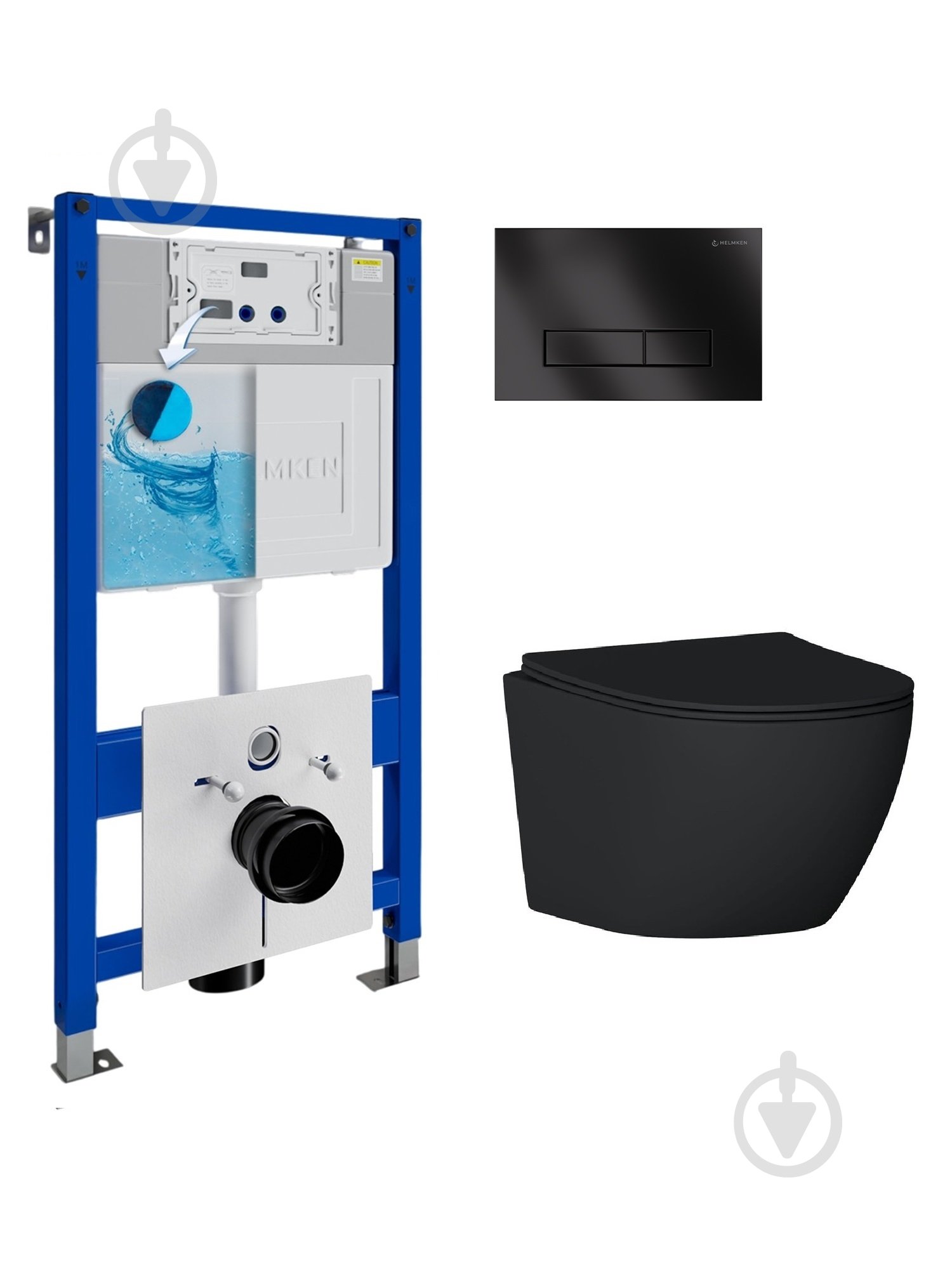 Комплект Helmken 37G1043E79 5 в 1: унитаз с сиденьем Slim Duroplast/Soft-close - фото 1