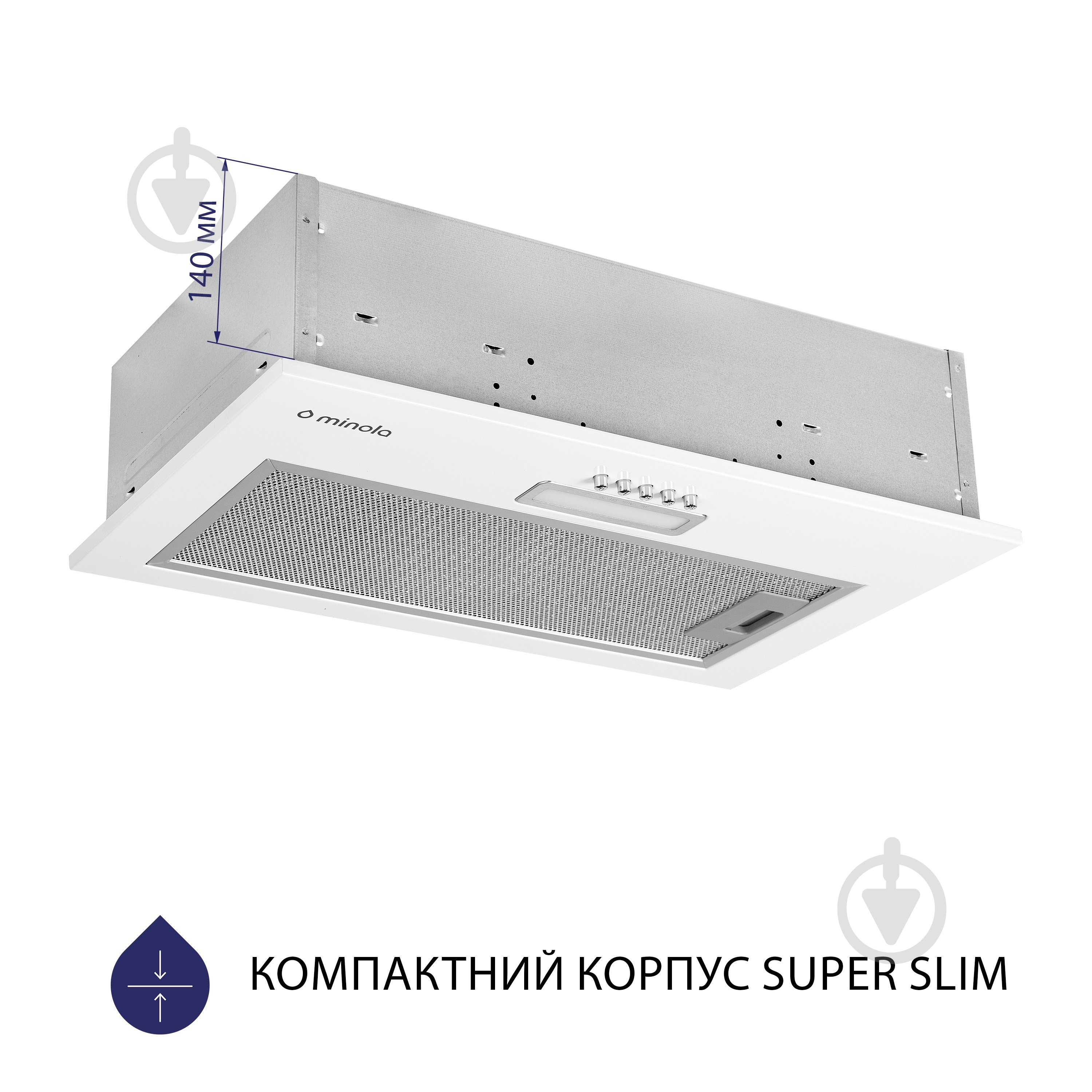 Витяжка Minola HBI 5025 WH LED повновбудовувана - фото 2