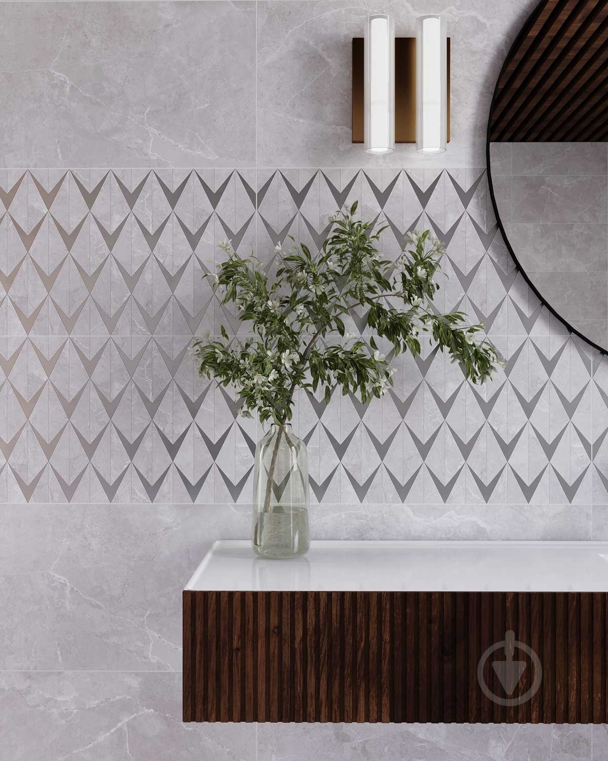 Плитка Cersanit Teneza light grey glossy 29,7x60 cм - фото 9
