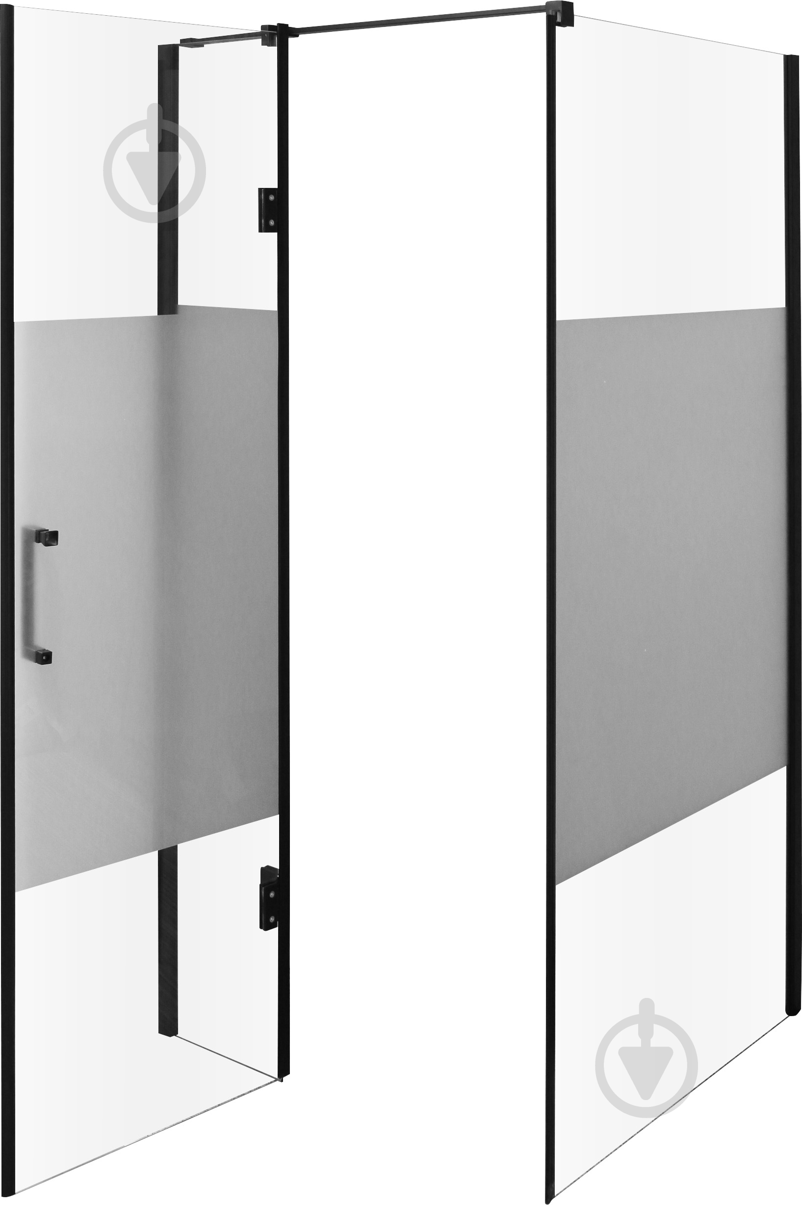 Душове огородження EGO LITE BLACK 90x90x190 см - фото 1