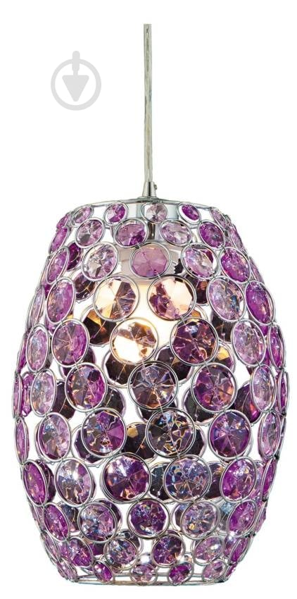 Люстра подвесная Candellux CORN 1xE27 хром/фиолетовый 31-92536 - фото 1